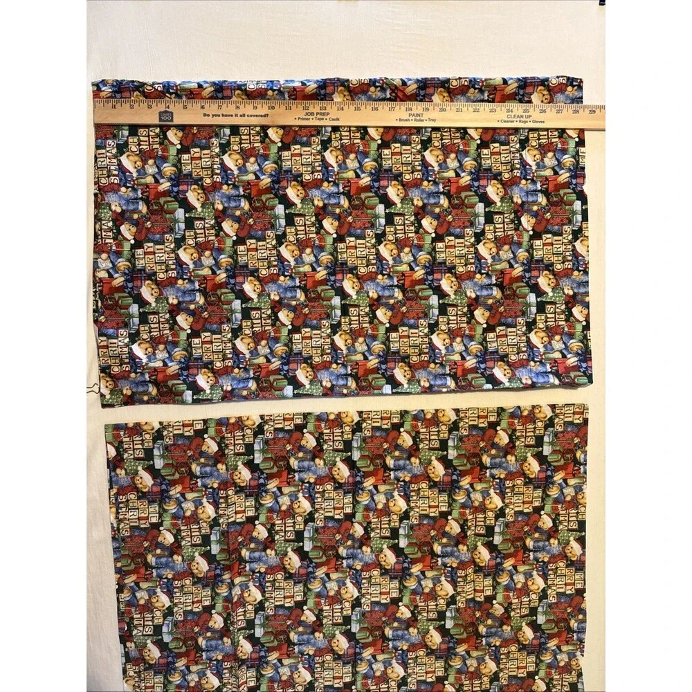 2 Christmas Themed Pillowcases, Handmade,Standard,Cotton - Teddy Bears